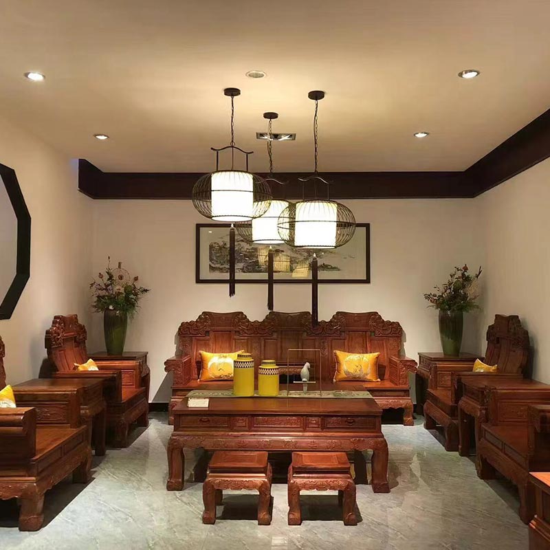 New Chinese Solid Wood Ancient Style Sofa for Living Room