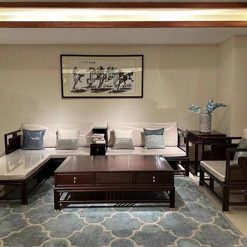 New Chinese Style Ebony Living Room Sofa