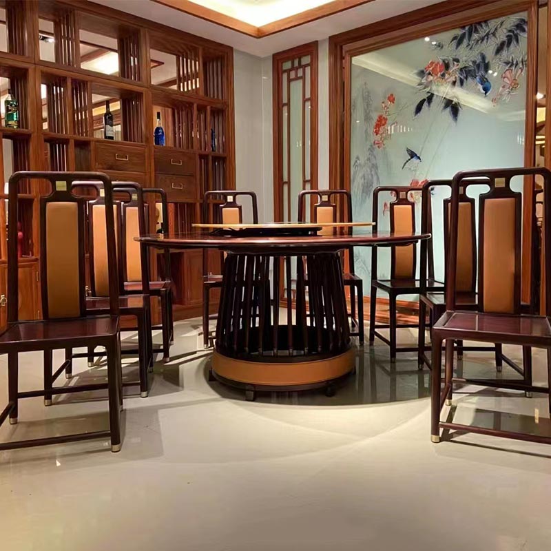 New Chinese Style Rosewood Round Dining Table