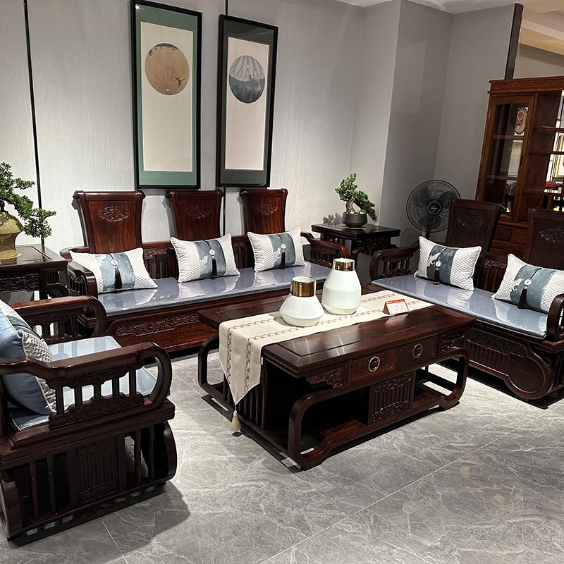 Solid Wood Sofa New Chinese Style